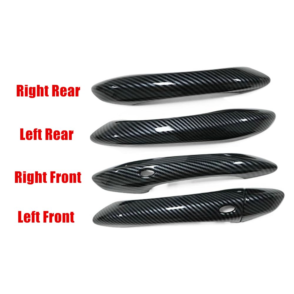 Amazon.com: Bayyee 4Pcs/Set Carbon Fiber Black Door Handle Cover